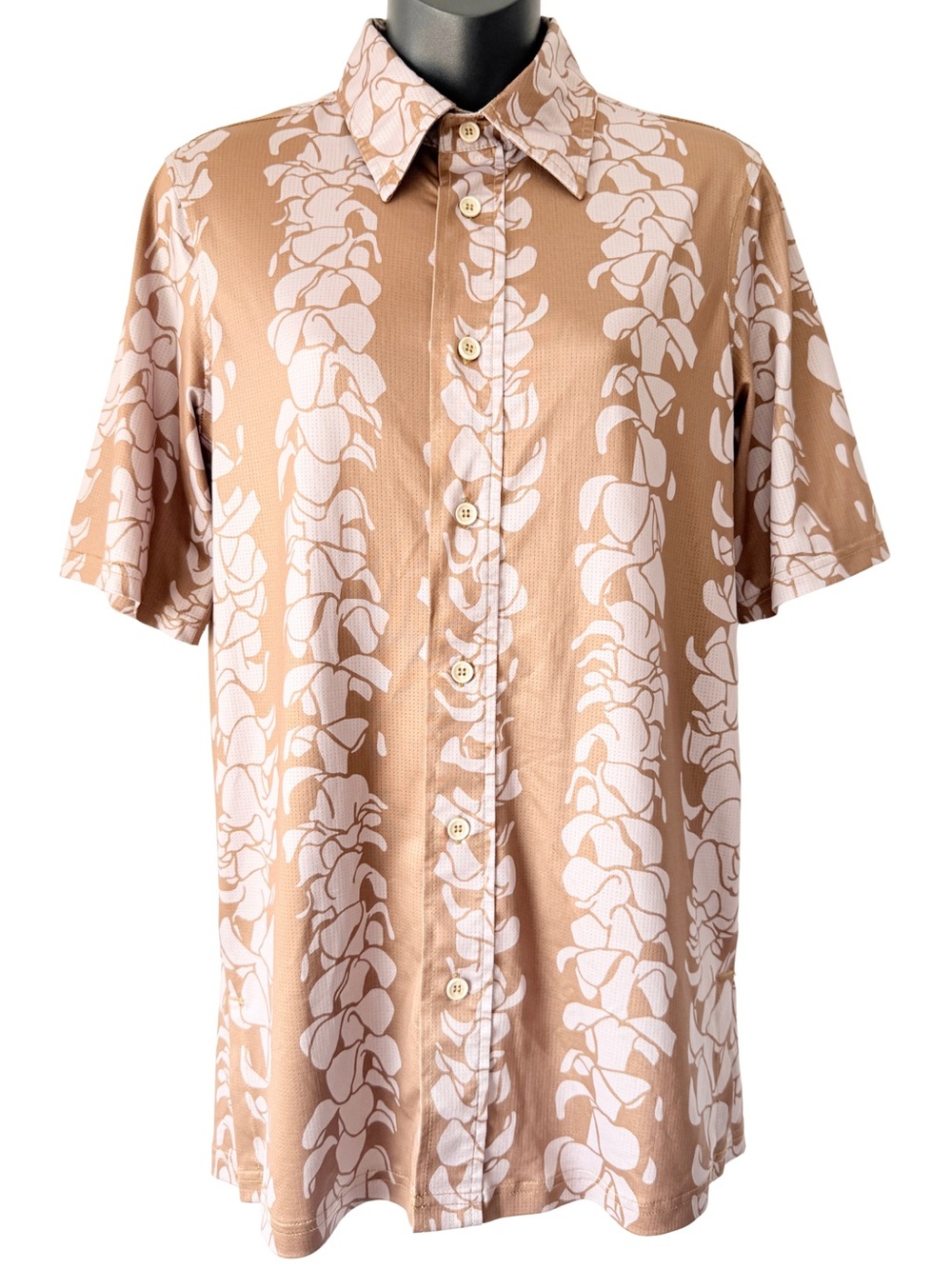 Manaola Aloha On The Green Short Sleeve Button Up Shirt Mens XS Puakenikeni